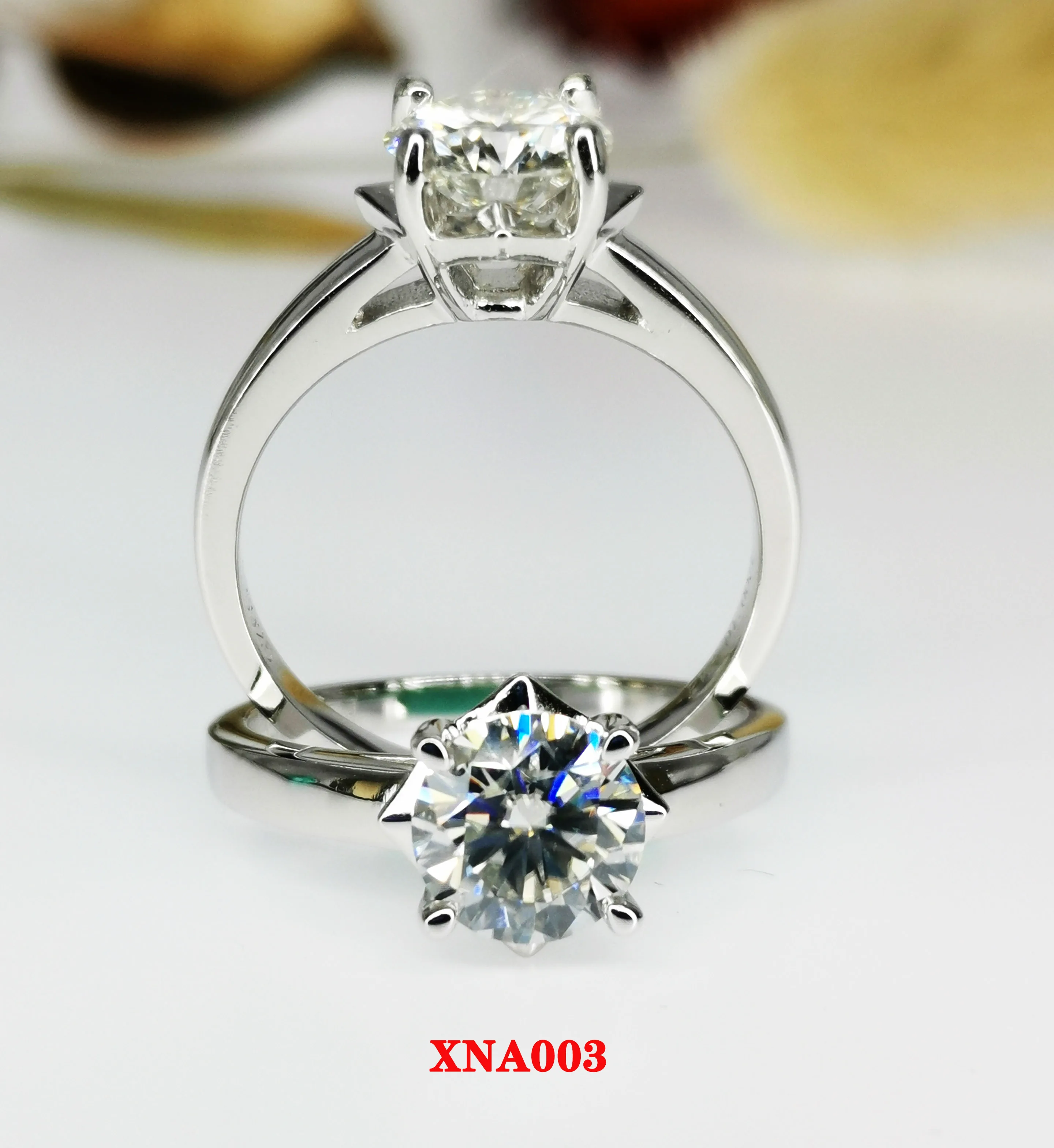 Кольцо из стерлингового серебра 925 1ct классические ювелирные изделия с