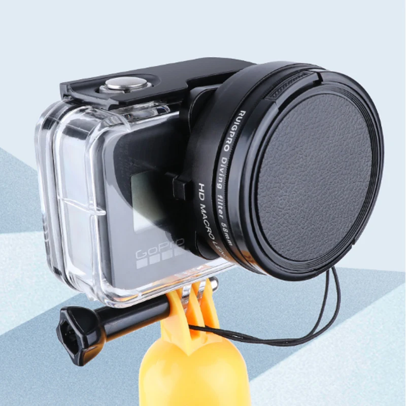 Для GoPro Hero 8 Водонепроницаемый чехол 58 мм 16x HD Макросъемка крупный план объектив +