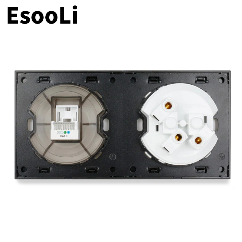Esooli Хрустальная панель из закаленного стекла телефон телефонный разъем цвет