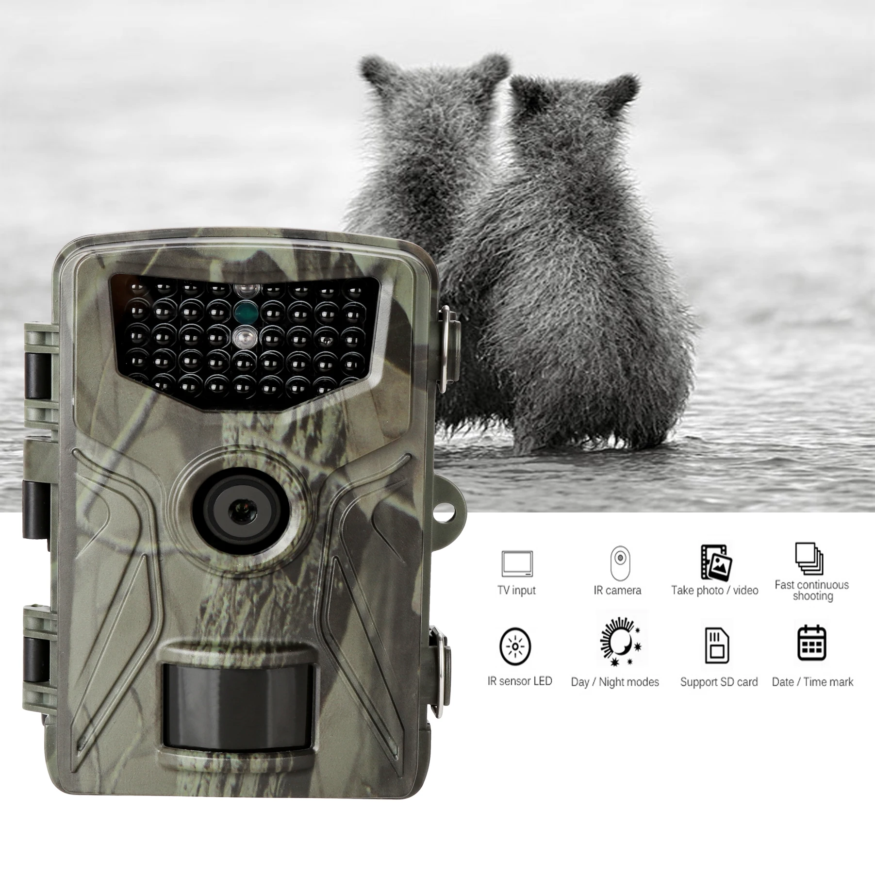 Hunting Trail Camera Photo Trap 24mp 2.7k Wildlife Night Vision Thermal