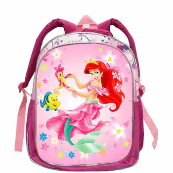 

Disney Brand Cartoon Little Mermaid Ariel Princess Backpack Kids School Bag Kindergarten Pink Backpack for Girls 12inch