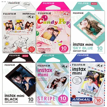 Fujifilm Instax Mini-película 11, 8, 9, 10 hojas, Mini papel fotográfico instantáneo para cámara Instax Mini7s 50s 90, Azul, Negro, correo aéreo