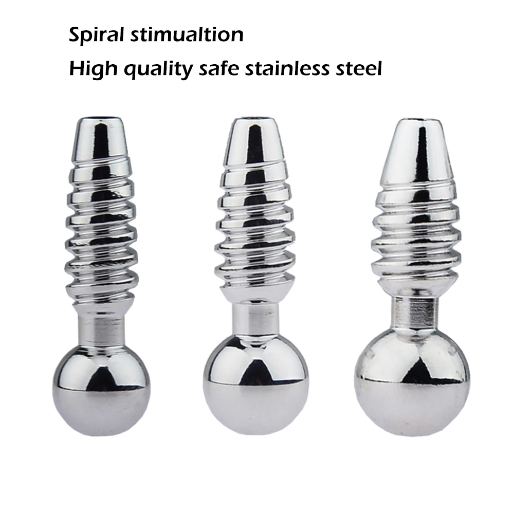 Stainless Steel Metal Spiral Penis Plug Urethral Dilatation Horse Eye Stick Penis Stimulation For Male BDSM Sex Toys Butt Plug