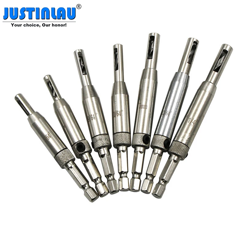 JUSTINLAU4 7 8 Set Door and Window Hinge Hole Opener Woodworking Hexagonal Drill Positioning Special Shaped Drilling | Инструменты