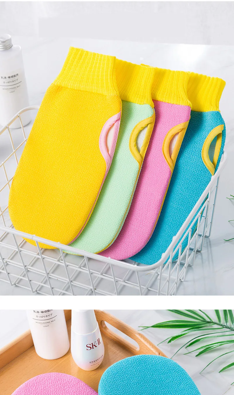 1 шт. купальные перчатки цветное банное полотенце для купания Двусторонняя Ванна полотенце купальные перчатки D87