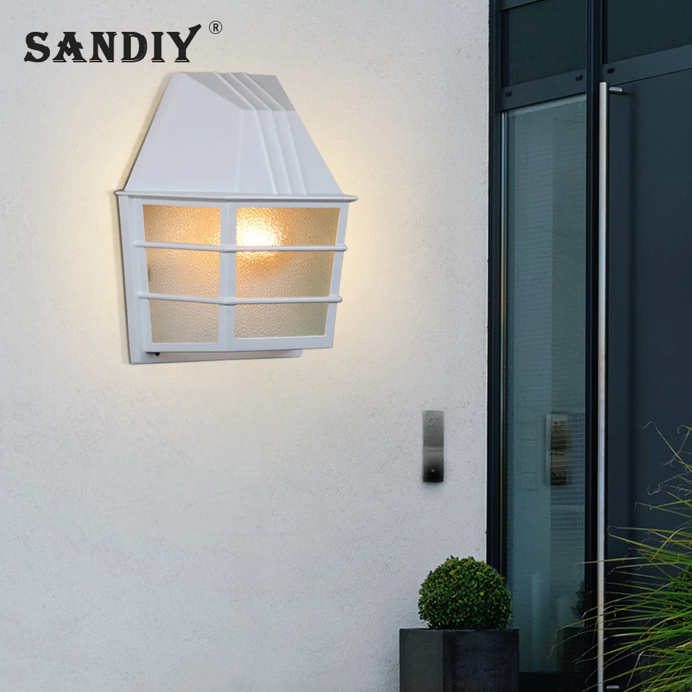 SANDIY Creative Wall Lamps Outdoor Porch Light Cottage Shape Waterproof Modern Sconce Novelty Outside Lightings Fixture White городок jungle cottage climb module x tra рукоход с качелей