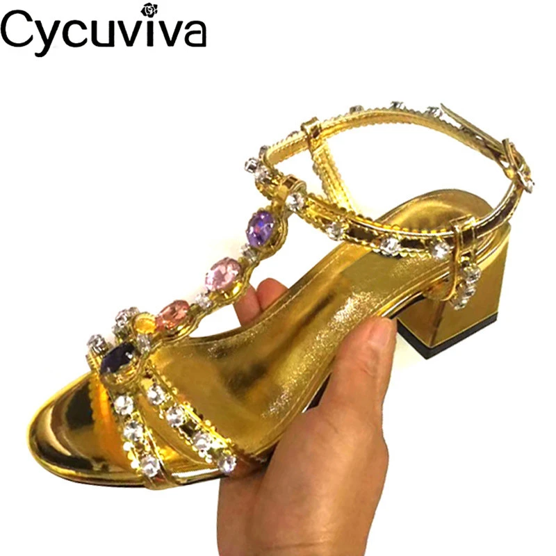 gold rhinestone gladiator sandals