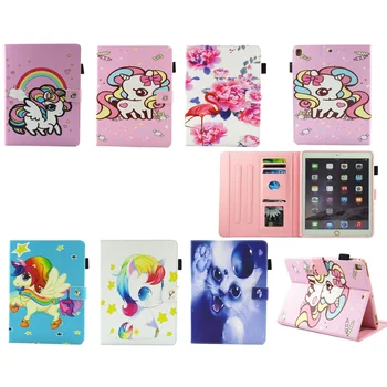 

Case For Ipad Pro 9.7 Case Cover Cartoon unicorn baby flamingos Fashion Stand Wallet Flip Card Holders PU Leather Tablet case