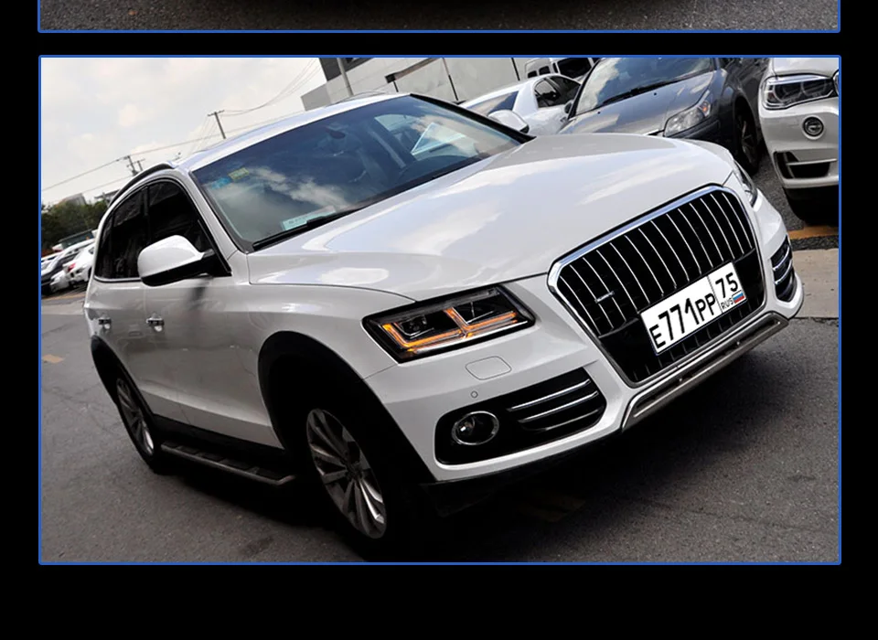 Фары для автомобиля Audi Q5 2009-2012 2013- DRL дневные ходовые огни головная лампа светодиодный Биксеноновая лампа Противотуманные фары, аксессуары для автомобиля