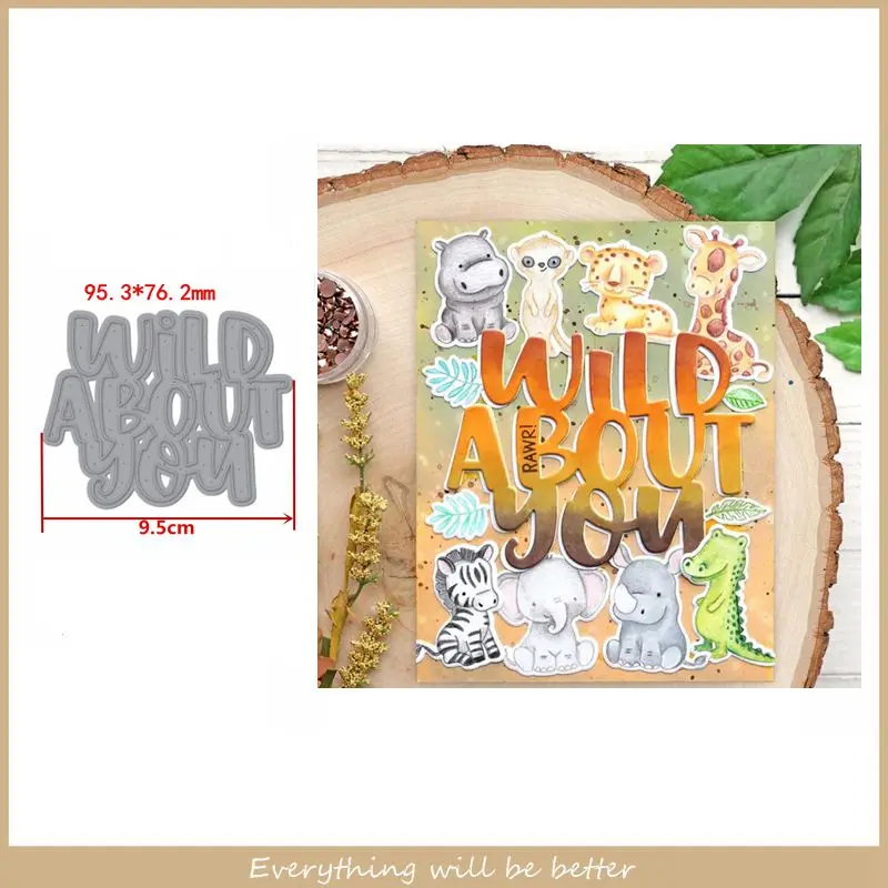 

Wild About You Sentence Words Letter Alphabet Metal Cutting Dies Stencils Template Scrapbooking Cards Die Cut Make Album Photos