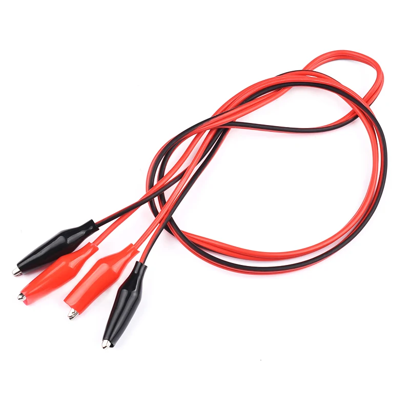Alligator Clips 1Meter Electrical Alligator Clips Cable Jumper Wire DIY Test Leads Double-Ended Crocodile Test Clips Cords for Multimeter