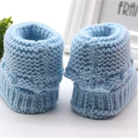 Handmade Newborn Baby Boys Girls Crib Shoes Infant Boys Girls First Walkers Crochet Knit Winter Warm Booties Toddler Warm Shoes 6