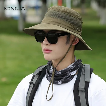 

summer men Quick dryng fisherman hat outdoor fishing hiking sun hat discount camouflage hat sun protection cap bucket hat beach