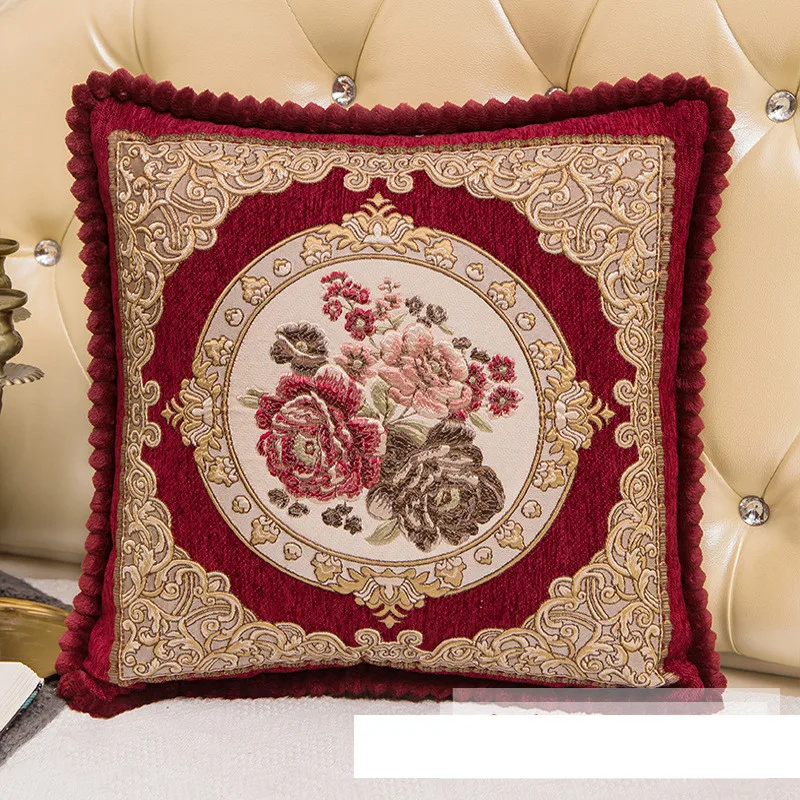 Европейский стиль, рельефная жаккардовая декоративная подушка с цветочным рисунком, наволочка для дивана, Новогоднее украшение для дома, fundas cojines - Цвет: 3