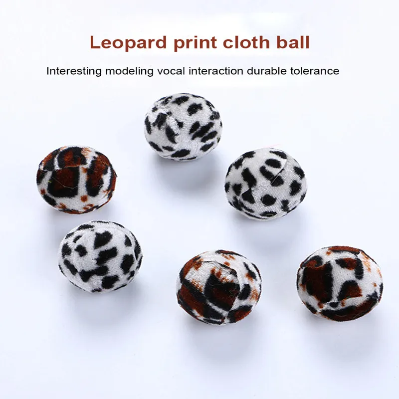 Cat Self-excited Toy Interactive Leopard Print Cloth Ball Play Plush Training Attract Entertain Pet Supply | Дом и сад