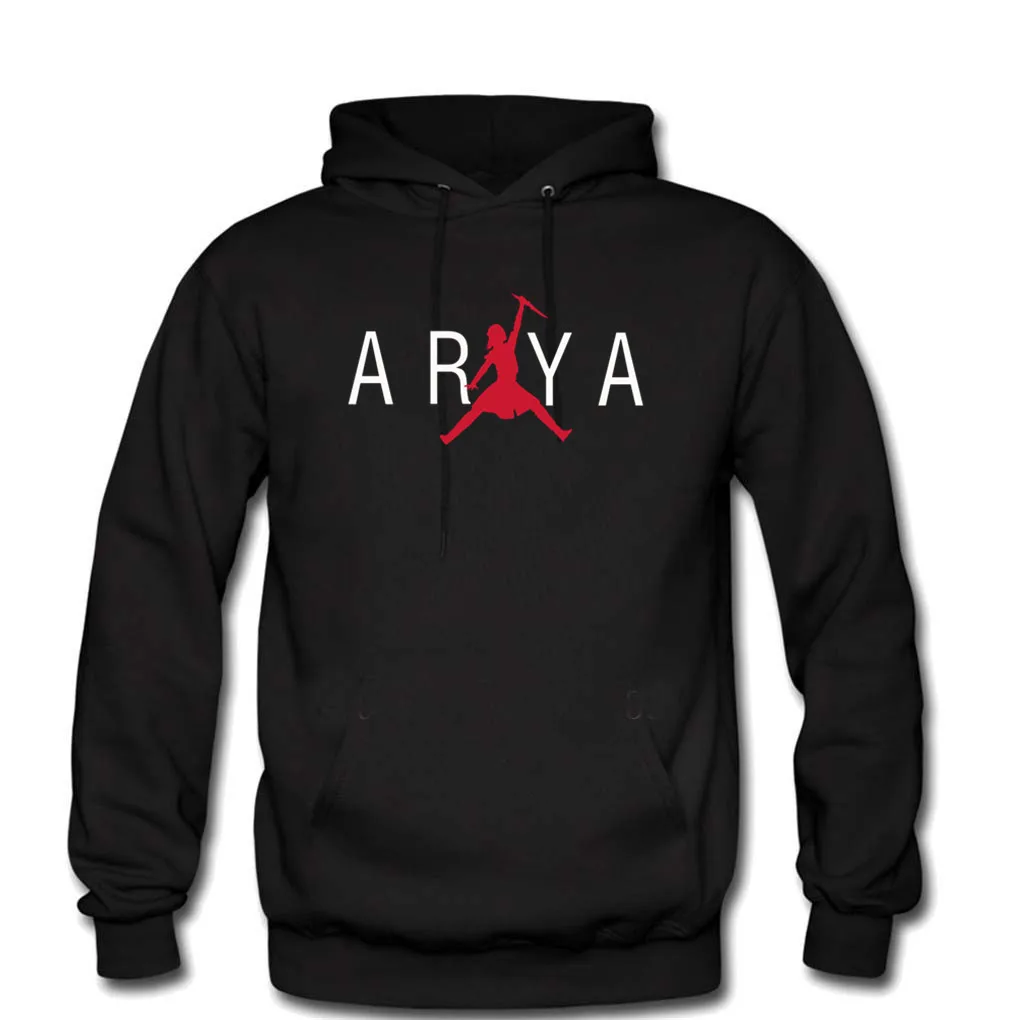 Модные мужские толстовки Arya Stark Air Game Of Throne Not Today, толстовки в стиле хип-хоп, осенние черные уличные мужские толстовки с капюшоном - Цвет: Черный