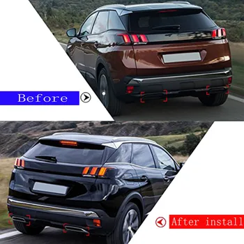 

car Accessories For Peugeot 3008 4008 5008 17-19 Exhaust Pipe Tail Cover ABS Rear Exhaust Muffler End Pipe Cover Decoration Trim