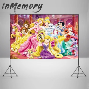 

InMemory Snow White Belle Jasmine Princess Dress Indoor Girls Birthday Custom Photo Background Studio Backdrop Vinyl