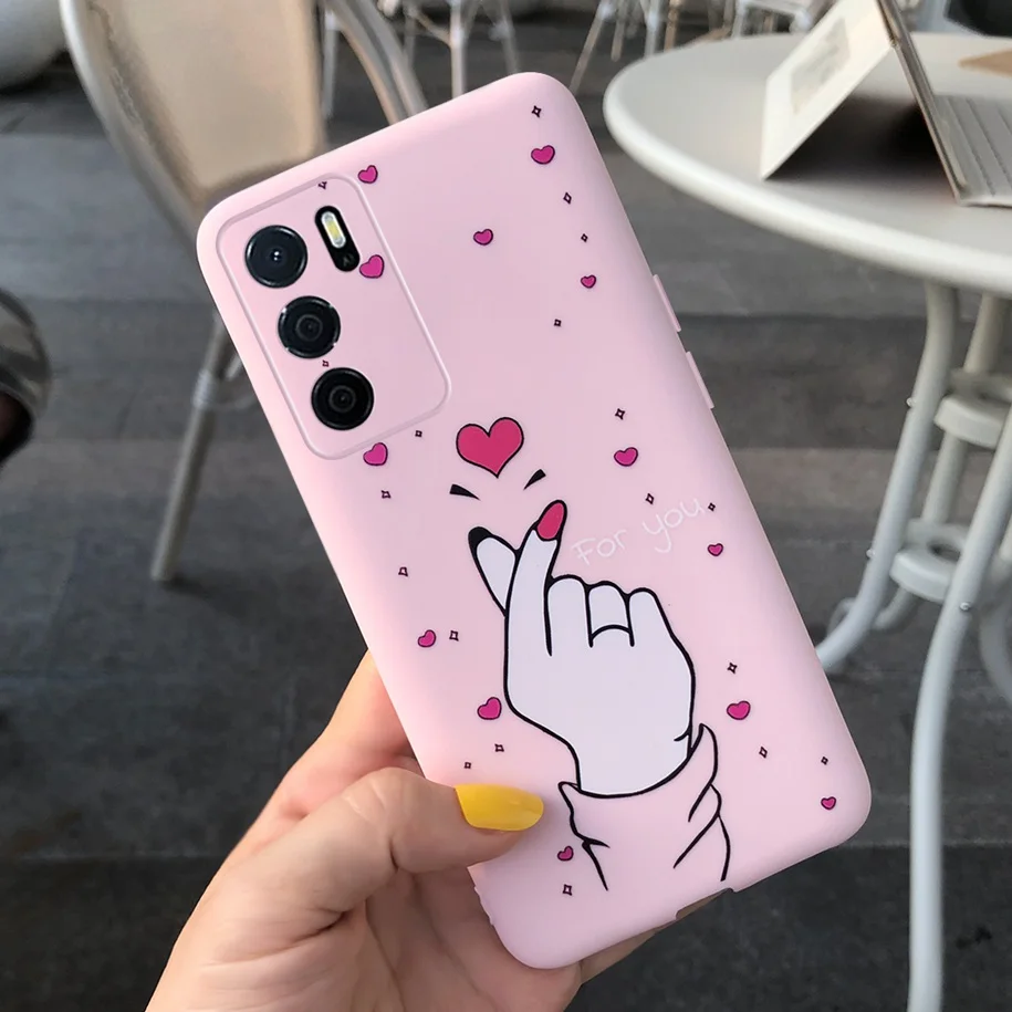 Love Heart Case For OPPO A16 Cover OPPOA16S Phone Case Shockproof Silicone Bumper For OPPO A16 CPH2269 A 16 S Back Cover Housing oppo phone cover