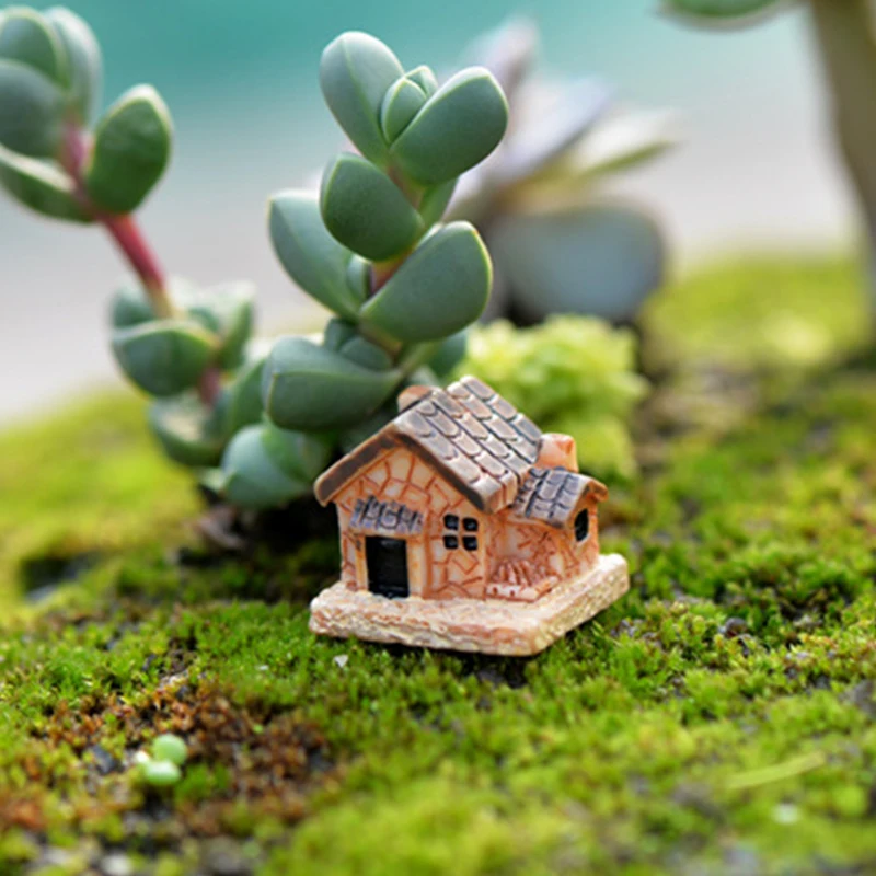 Miniature Figurines 1/3Pcs Stone Stairs House Cartoon Animal Building Statue Resin Craft For Fairy Garden Accessory Home Decoration miniature figurines,resin ornaments,miniature ornament,resin crafts,resin crafts accessories