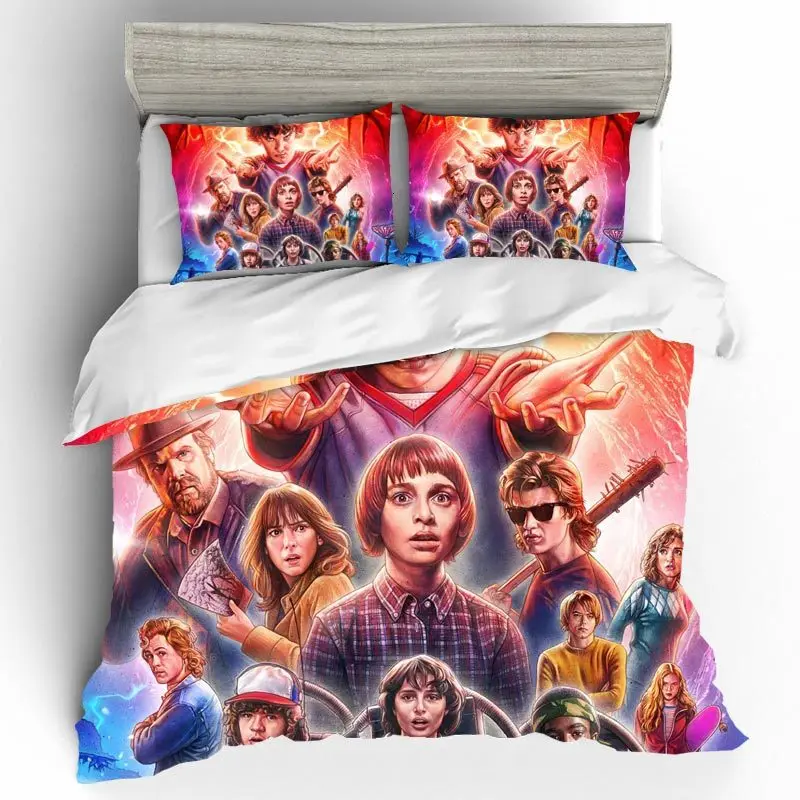 Dropshipping Bedding Set 3D Printed Duvet Cover Bed Set Stranger Things Home Textiles for Adults Bedclothes with Pillowcas Dropshipping Bedding Set 3D Printed Duvet Cover Bed Set Stranger Things Home Textiles for Adults Bedclothes with Pillowcas