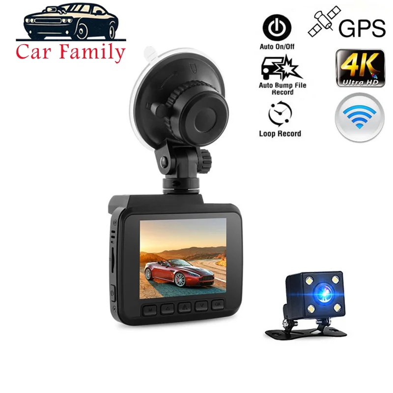 2 4 дюймовый FHD 4K 2160P Novatek 96660 Автомобильный видеорегистратор WiFi GPS навигация