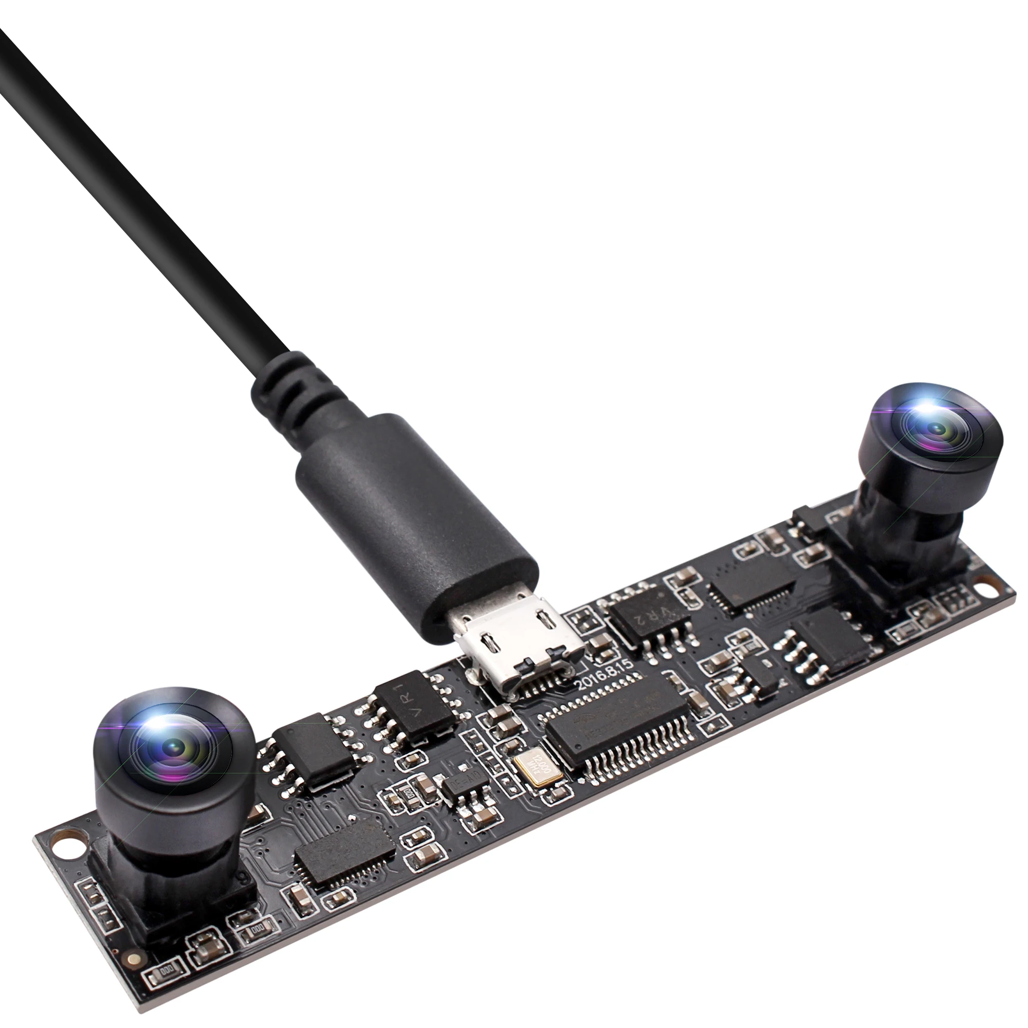 MJPEG 30fps 1280x720 720p hd OV9712 smallest 120 degree Dual lens usb endoscope camera module for device embedde ELP-1MP2CAM001 |