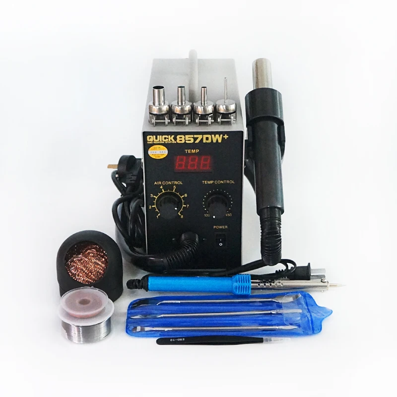 Soldering station QUICK 857DW+ SMD SMT electric soldering iron 40W with 0.6mm solder wire