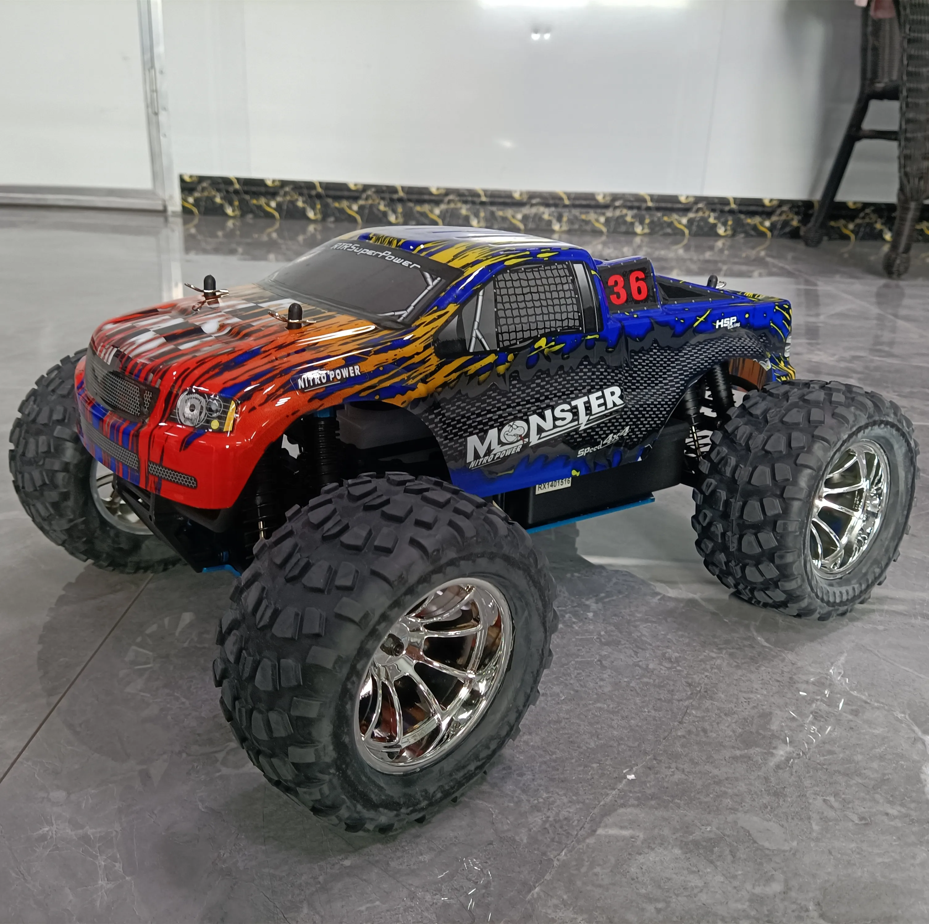 HSP 94188 1/10 RC Радиоуправляемый нитро-газовый монстр-Трак полноприводный с