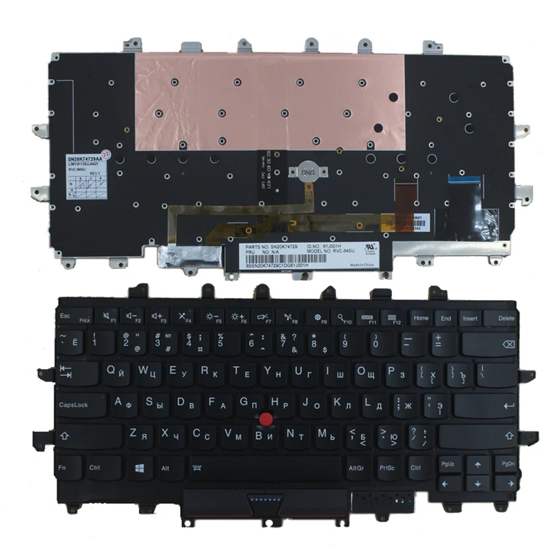 Новая клавиатура RU для Lenovo Thinkpad Carbon X1 Gen 4 4th 2016 Клавиатура ноутбука с подсветкой