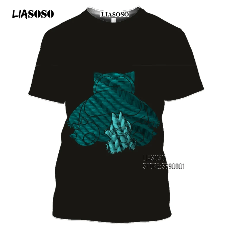 Japan Cartoon Snorlax T shirts Men 3D Print Kawaii Pokemon Tshirt Summer Casual Harajuku Shirt Fitness Hip Hop Tops Streetwear (11)