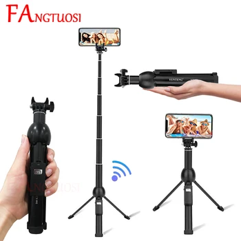 

FANGTUOSI New Wireless Bluetooth selfie stick Handheld Monopod USB charging Remote Control 360 Degree Adjustable Selfie Tripod