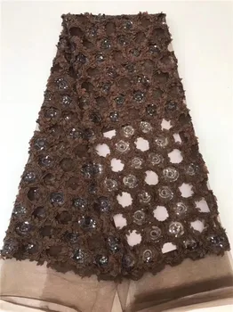 

Most Popular Coffee Evening Dress Material French Net Lace Fabric For Sewing Dress PAN125(5Yards/Lot)