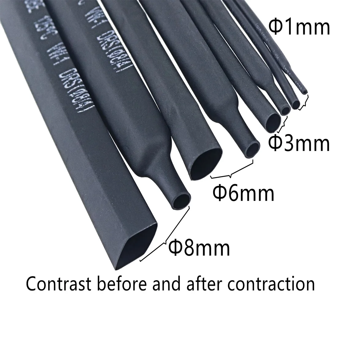 Black Heat Shrink Tubing 3mm Diameter x 4 Ft 21 Ratio Sleeve Wire Wrap