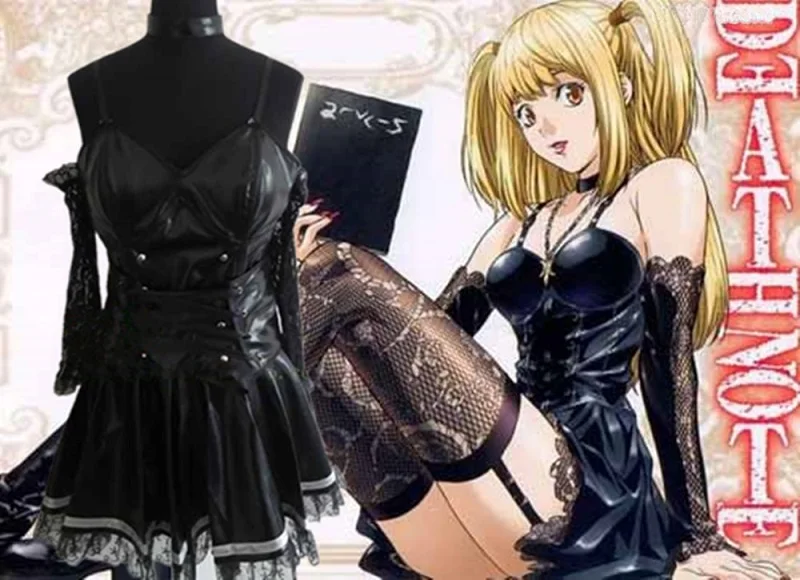 High-quality-Death-Note-Misa-Amane-Cosplay-Costume-Tee-Dress-by-leather-and-Lace-Gothic-Dress