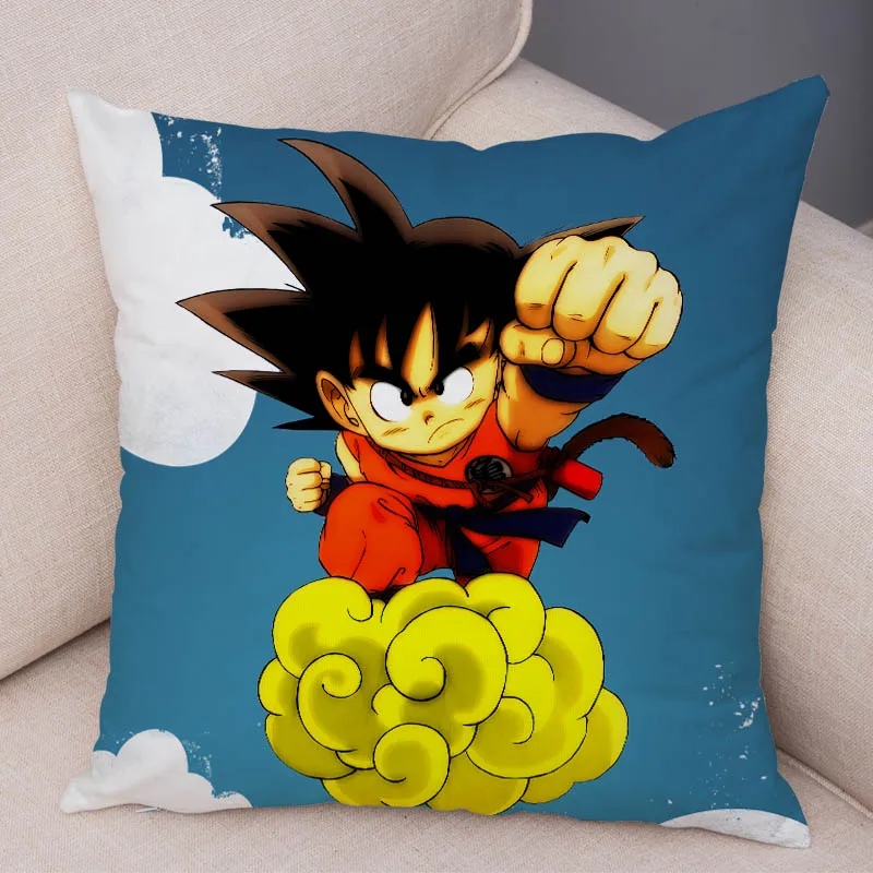 Мультфильм Супер Saiyan Dragon Ball Z наволочка для дивана Наволочка на подушку супер мягкий короткий плюшевый Декор Япония наволочка с аниме - Цвет: 2