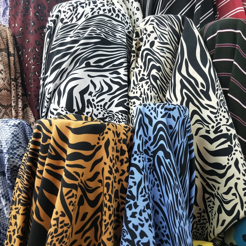 Tissus Au Metre Зебра Леопард принт Тигр непроницаемое платье юбка на подтяжках широкие брюки Мягкая синтетическая ткань