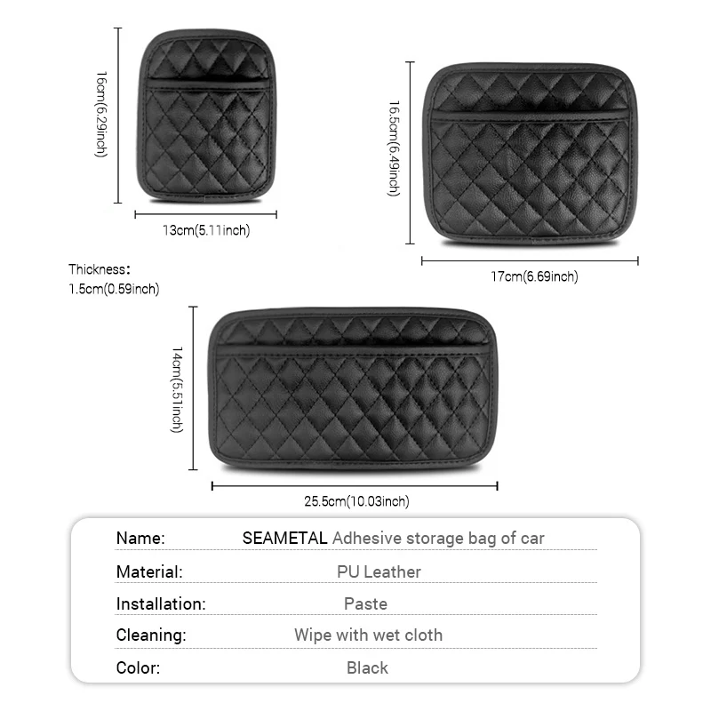 PU Leather Car Storage Pocket Organizer for Small Stuff