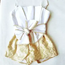 Новинка года; пикантные детские комбинезоны для девочек; кружевные Комбинезоны на бретельках с бантом; комбинезон; Верхняя одежда; летняя одежда