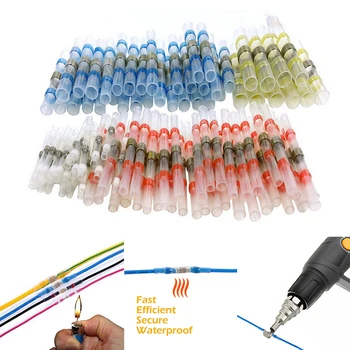 

10Pcs Waterproof Heat Shrink Butt Wire Connectors Tinned Copper Solder Seal insulated Terminals Kit Set