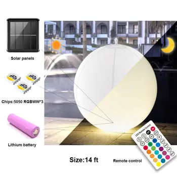 

1pcs RGB LED Inflate Floating Solar Light Outdoor Powered Color Changing Underwater Ball Lights Swimming Pool Party Decor Remote
