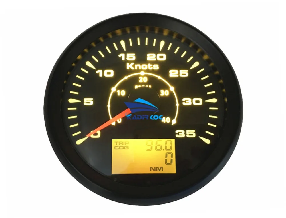 Новое поступление черные спидометры gps модификация 0-35Knots gps скорость одометр 85 мм 0-40MPH Морской скорость Mileometer Trip Cog 9-32V