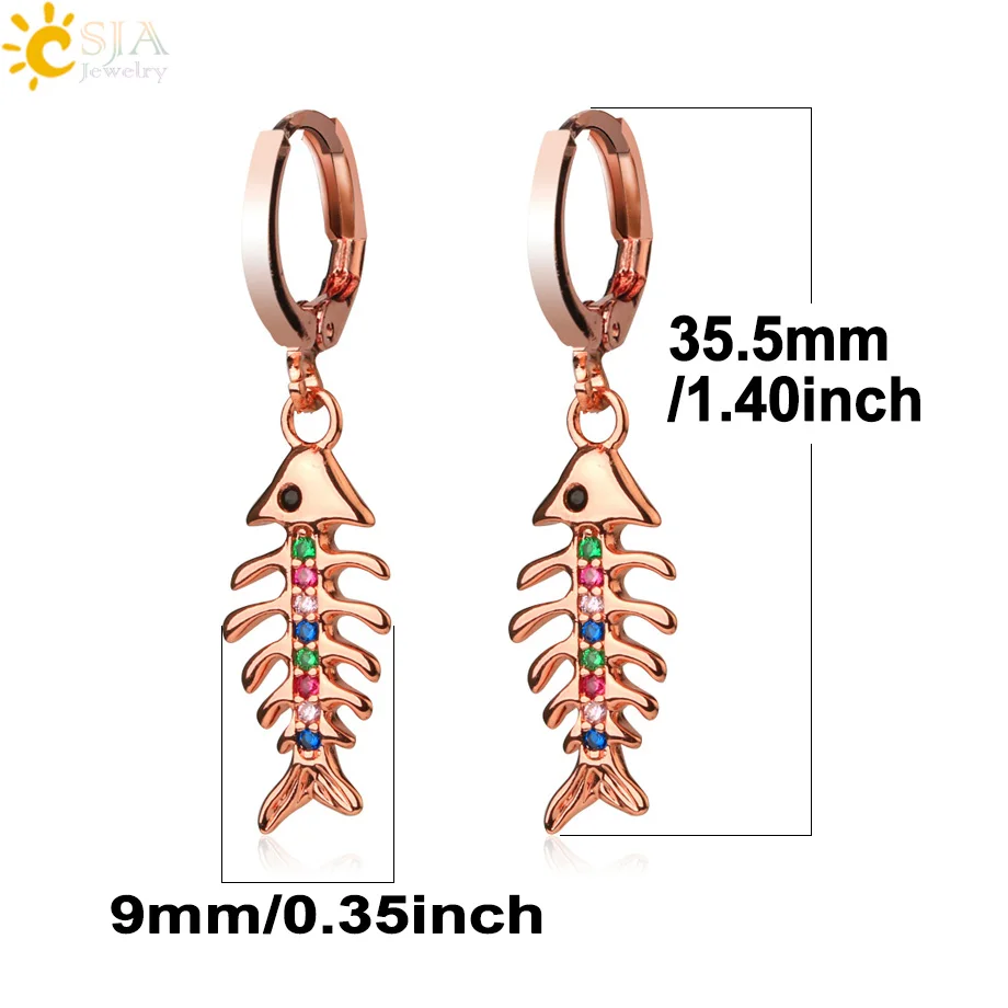 Женские серьги рыбки цвета CSJA браслет со слоном золотистого в виде слона с