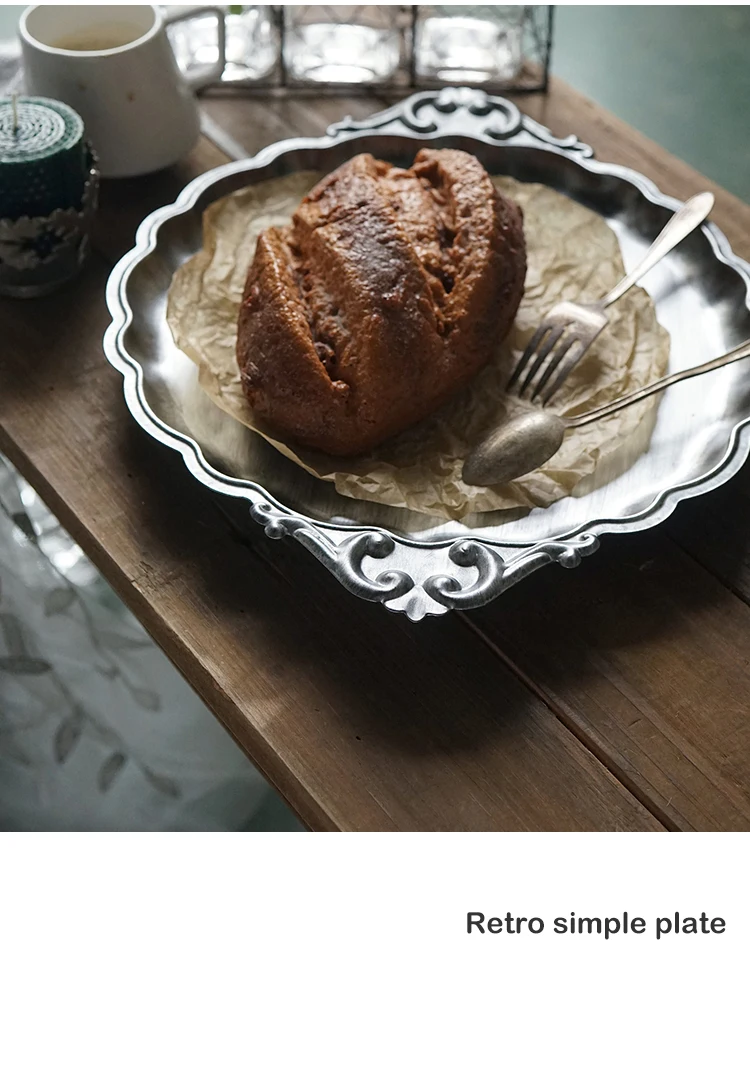 Винтажная Золотая/серебряная хлебная витрина для еды, поднос для столовой посуды для свадьбы для домашней вечеринки на день рождения стол фруктовый Кекс Торт Помадка тарелки