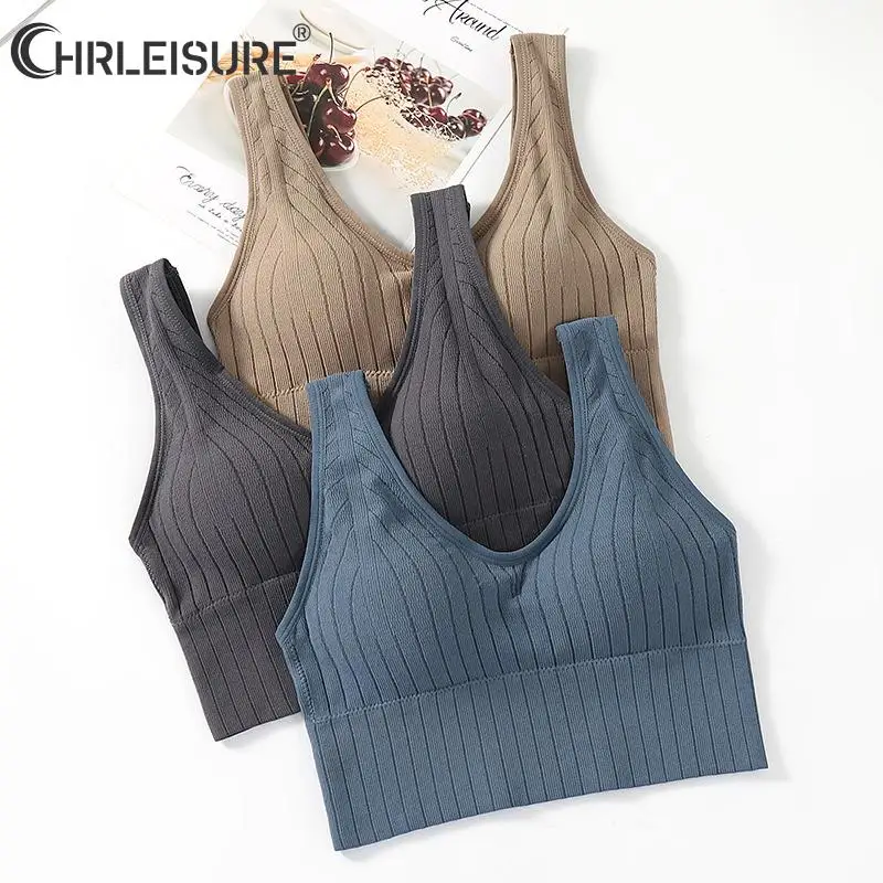 

Women Seamless Sports Crop Top Sexy Bra Female Tube Tops Home Base Tank Sleeveless Camis Lingerie Underwear