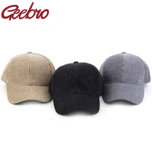 Geebro, женская и мужская повседневная бейсбольная кепка, s, шапка для путешествий, Спортивная Кепка, модная одноцветная ребристая Кепка для папы, зимняя, весенняя, уличная