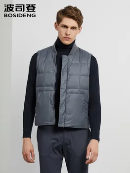 

BOSIDENG 2019 men down vest solid color stand collor 90% duck down warm inner vest B90130003
