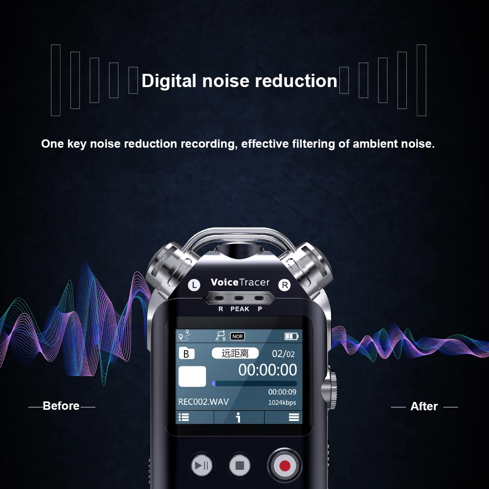 Philips 16 ГБ Цифровой Диктофон 3 микрофона регулировка усиления записи с закладкой