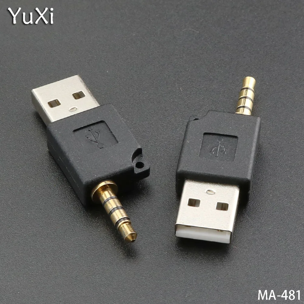 Юйси 5 шт./лот USB 2,0 штекер на 4 полюса 3,5 мм аудио штекер Адаптер 3,5 мм разъем конвертер аудио штекер на USB 2,0 адаптер