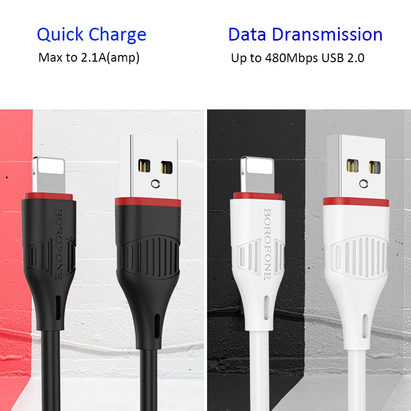 HOCO 2.1A мягкий USB кабель для iPhone 7 8 XR XS Max Быстрая зарядка кабель для iPhone X 6 6s 5 iPad Kable